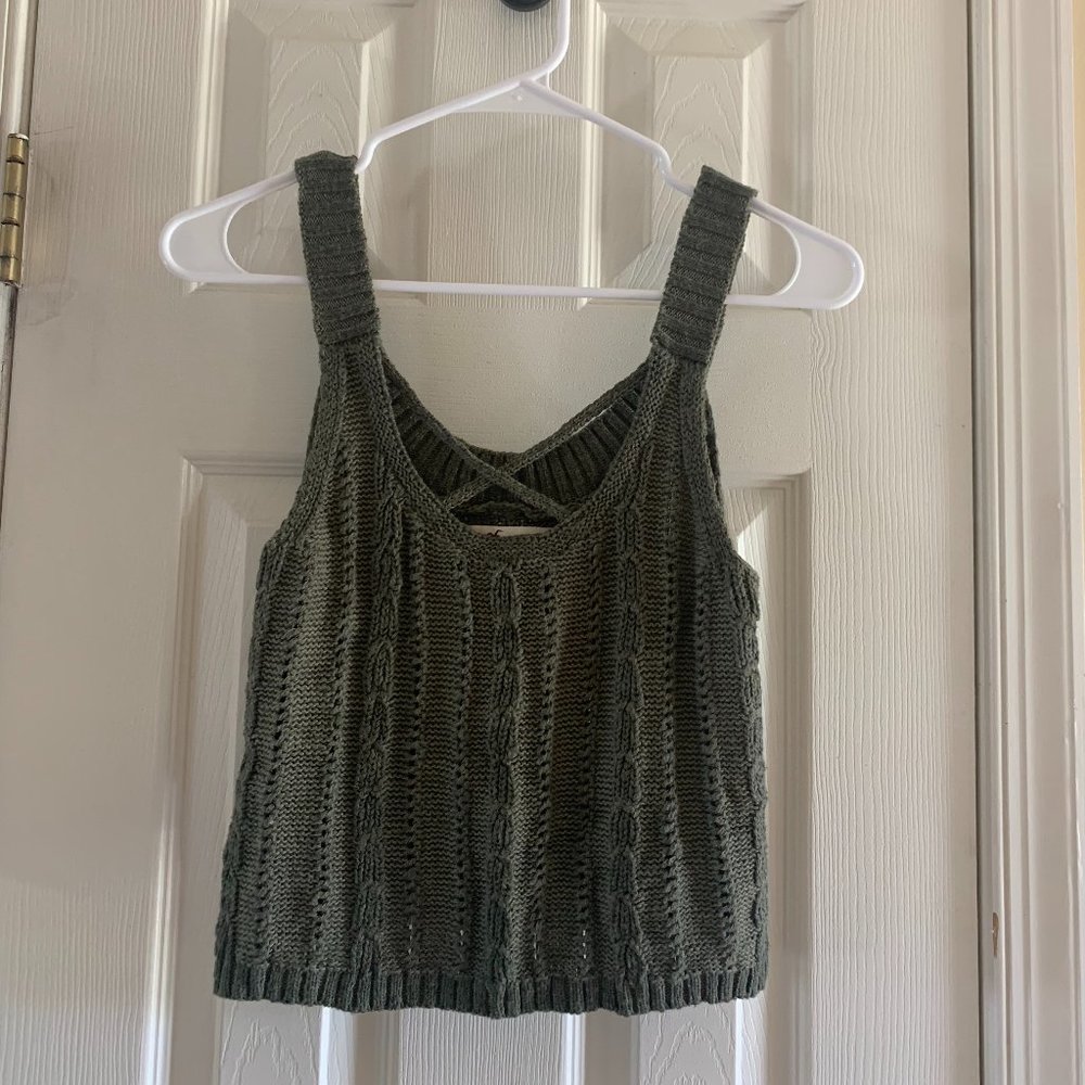 Hollister Dark Green Sweater Tank Top